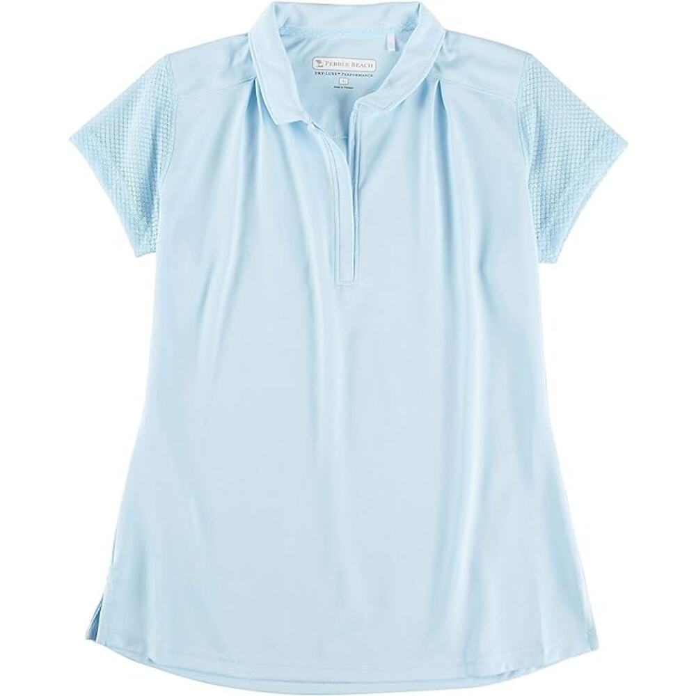 Pebble Beach Small Womens Dry-Luxe System Lace Polo Shirt Soft Blue NWT - Picture 5 of 5